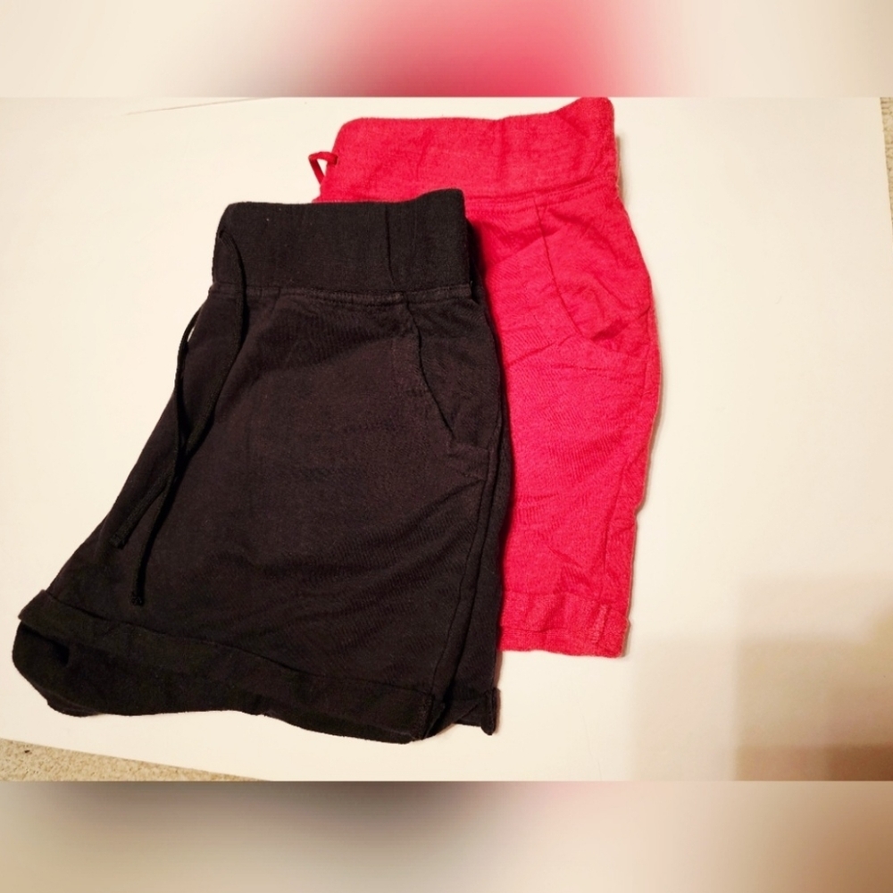 2pr Maurices Red  & Black Athletic Shorts for Women